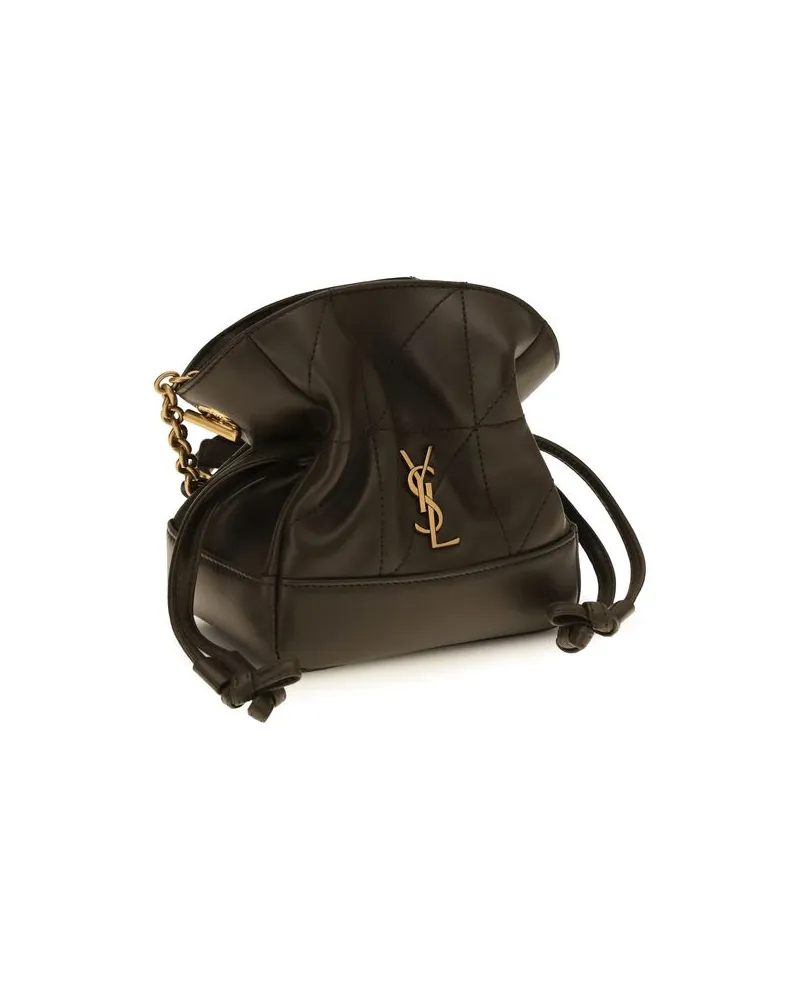 Saint Laurent Women's Bicolor Lamb Ovis Aries Clutch Bag Black