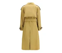 Women's Beige Polyester Trench Coat Clothing