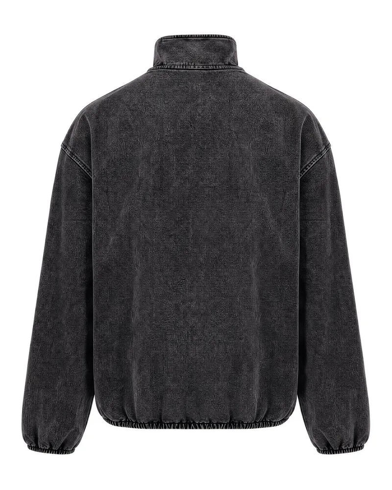 Diesel Men Bomber Jacket Black-Denim Cotton Sweatshirts Black/denim Sweater Black