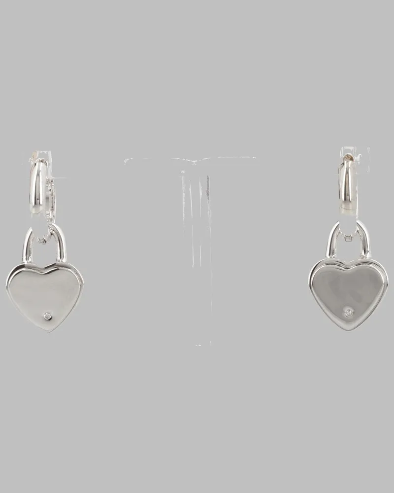 Marc Jacobs Heart Padlock Earrings — Silver Silver