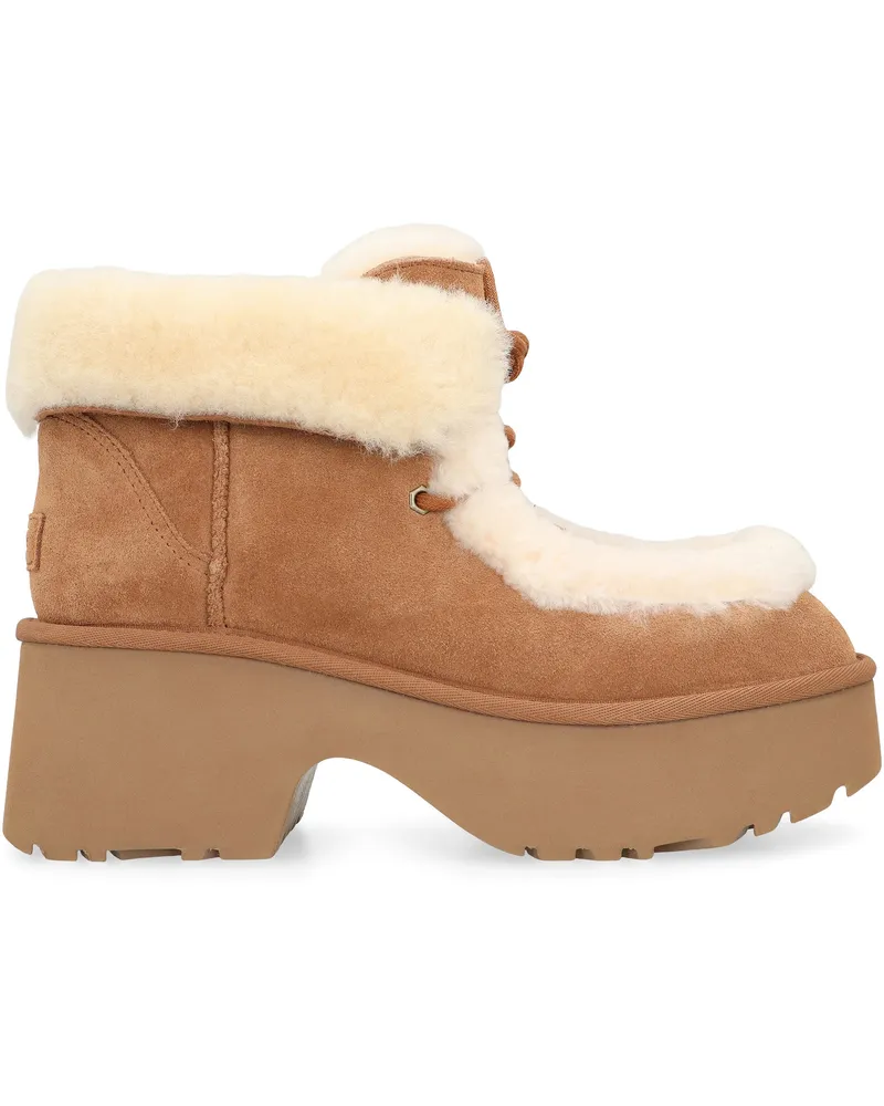 UGG Women's Classic Esmee Lace Up Boots Beige Chamois Beige