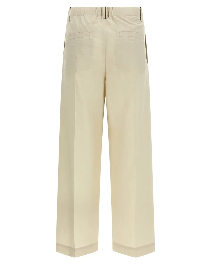 Brunello Cucinelli Women's White Cotton Dress Pants White