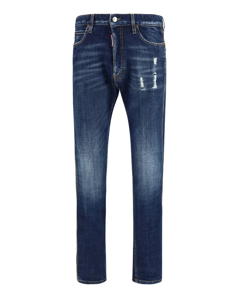 Dsquared2 Men's Jeans Teddy Mini Navy Blue Cotton Navy