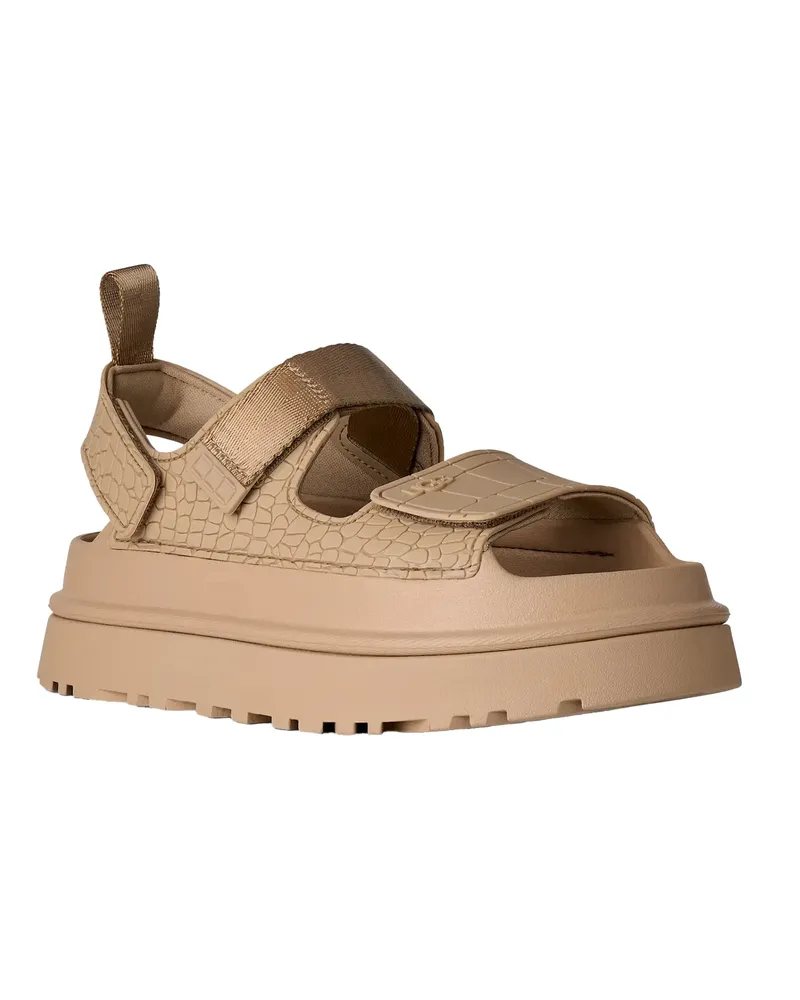UGG Women's Sandals Goldenglow Embossed Mustard Seed Upper: Synthetic Beige
