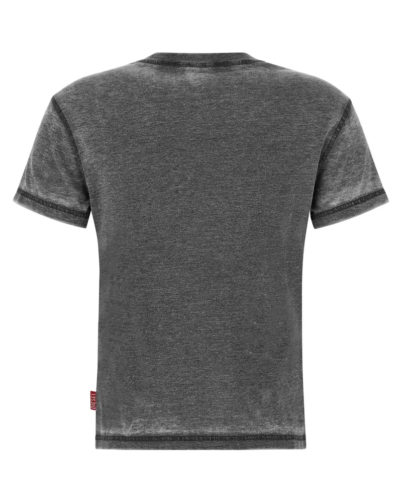 Diesel Rhinestone Logo T-Shirt — Gray Gray