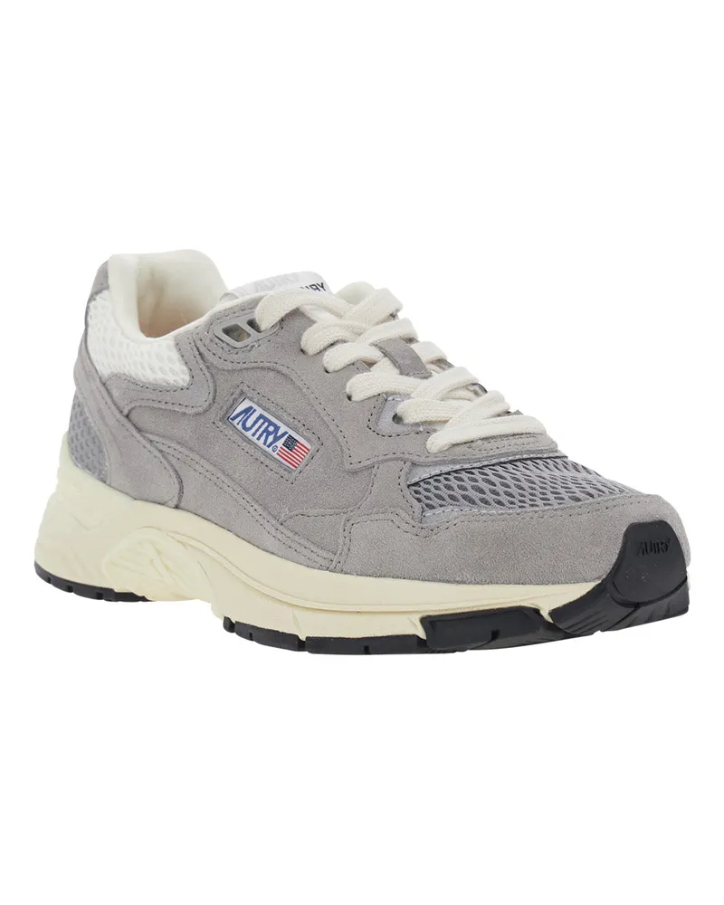 AUTRY Women's Sneakers Grey Leather Trainers Gray