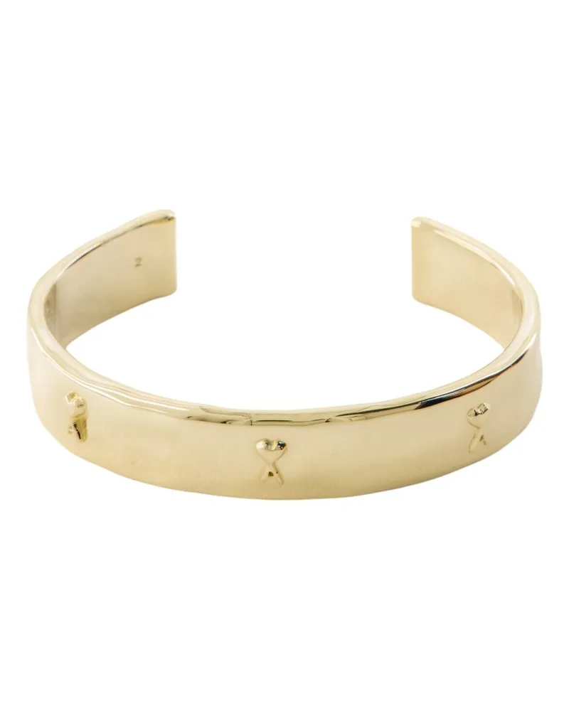 AMI Paris Unisex Hammered Ami De Coeur Bracelet - Paris Metal Gold Jewelry-Watches Bracelets Gold