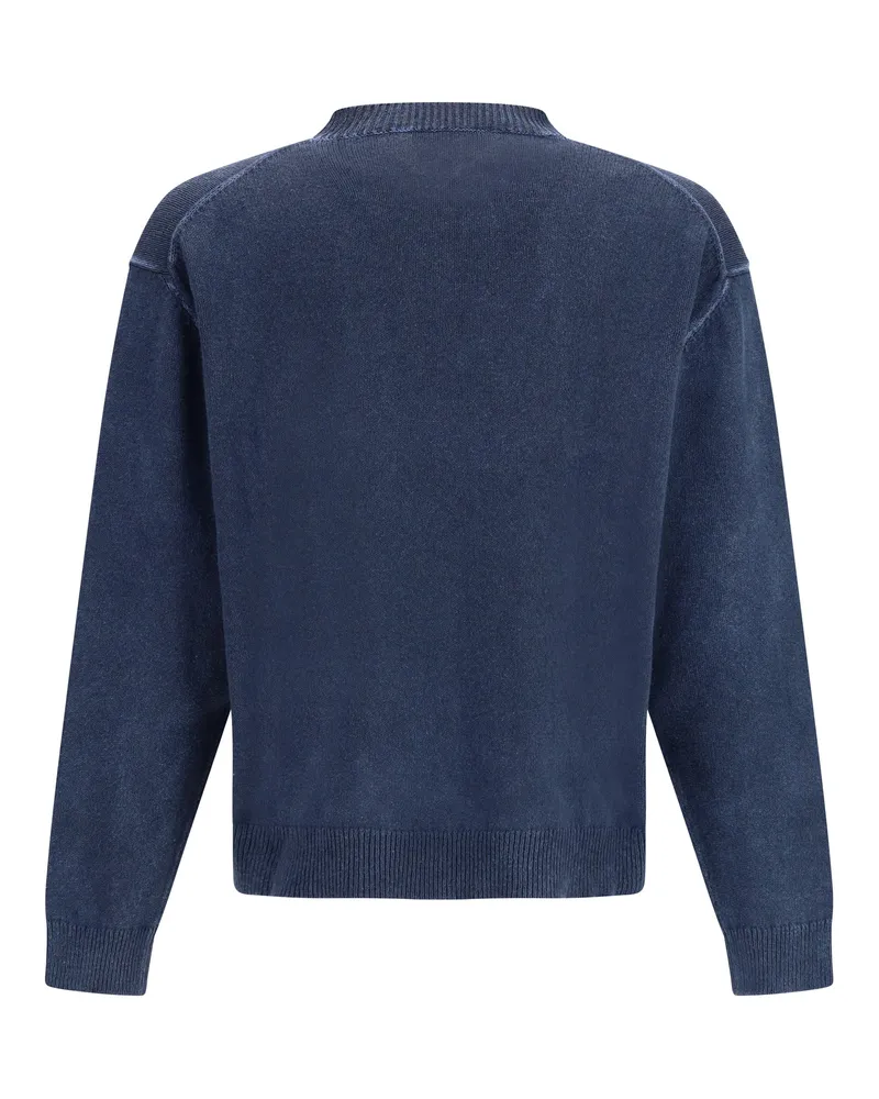 Dsquared2 Men's Crew Neck Sweater Navy Blue Polyester Navy