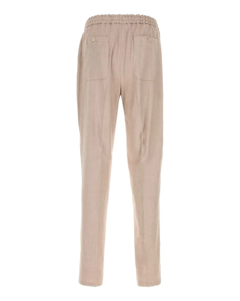 Etro Men's Sand Linen Blend Pant M0121 Lino Viscosa Elastan Pantaloni Beige