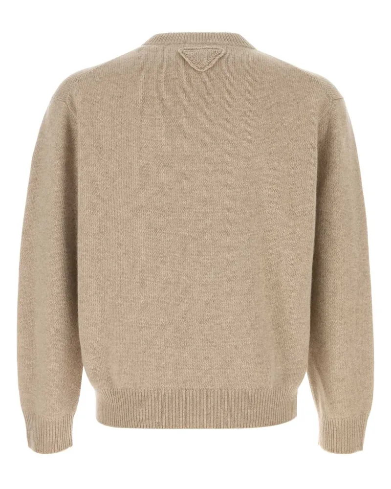 Prada Men's Sand Cashmere Sweater Canapa Exterior: Maglieria Beige