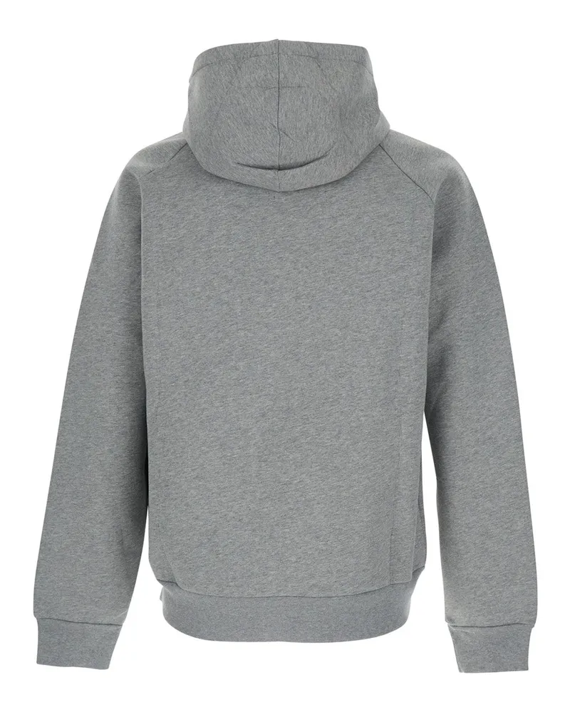 AUTRY Men's Grey Neoprene Hoodie With Dropped Shoulders Sweatshirts Sweater Gray