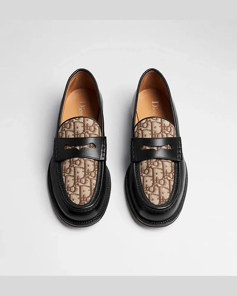 Dior Monogram Canvas Leather Loafer — Black Black