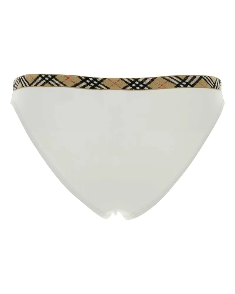 Burberry Women's White Stretch Nylon Bikini Bottom Chalk Costumi Da Bagno Swimwear White