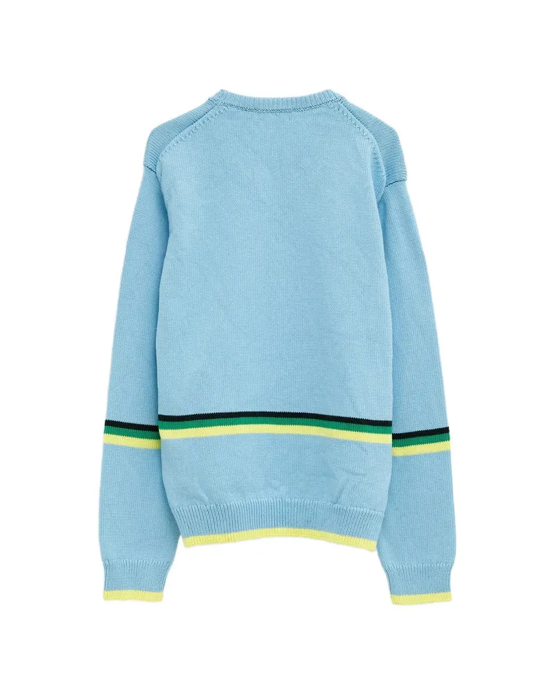 J.W.Anderson Car-Intarsia Cotton Sweater — Blue Blue
