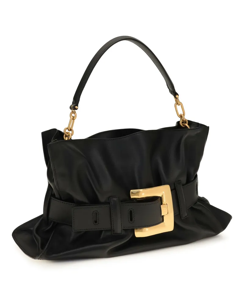 Balmain Women's Medium Anthem Shoulder Bag 0pa Noir Calf Leather Bos Taurus Black