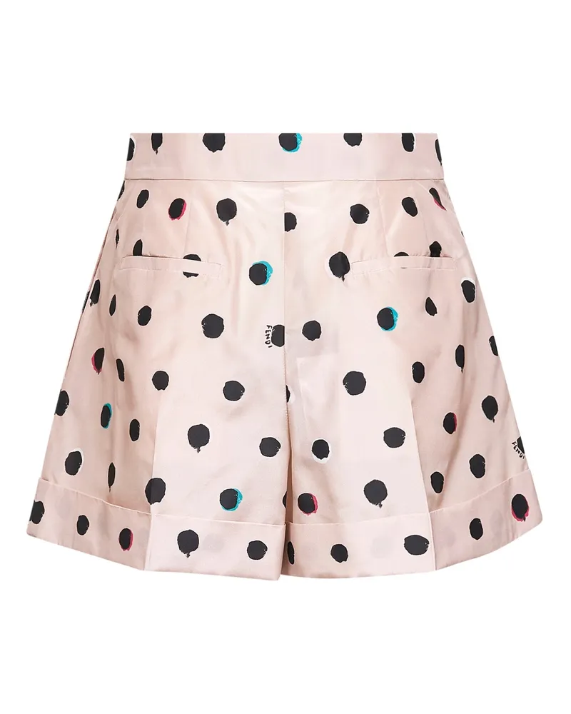 Fendi Silk Taffeta Polka Dot Shorts — Pink Pink