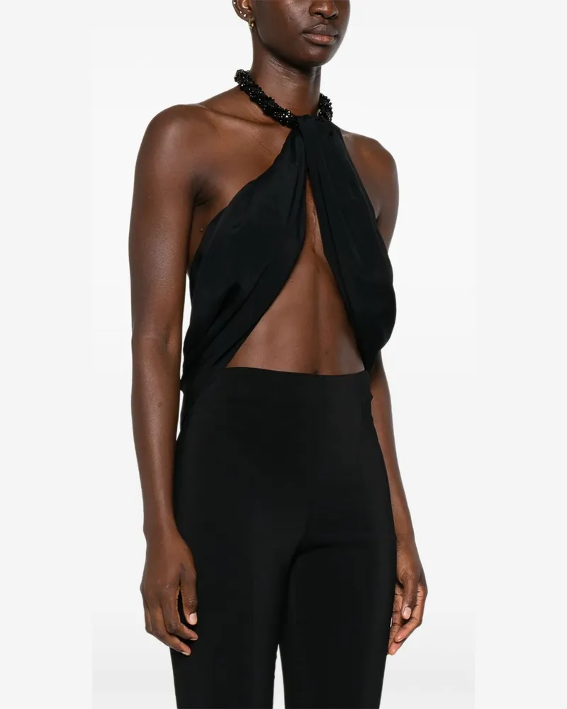 Amen Women's Halter Top Black Acrylic Tops Black