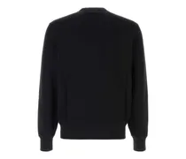 Logo-Embroidered Cotton Sweatshirt — Black