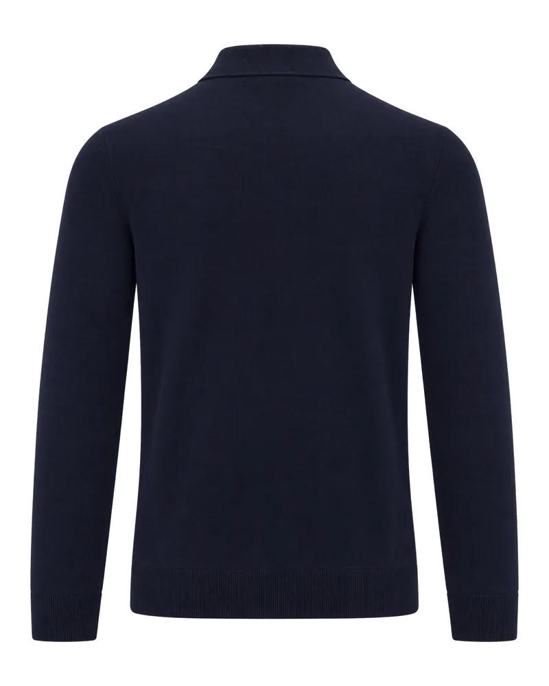 Ballantyne Fine-Knit Wool Polo — Navy Navy