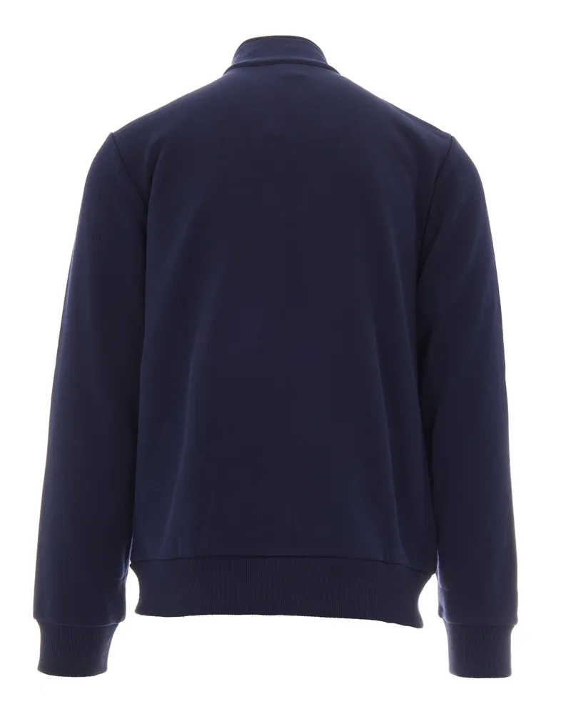 Lacoste Men's Zip-Up Sweatshirt Navy Blue Cotton Sweatshirts Sweater Navy