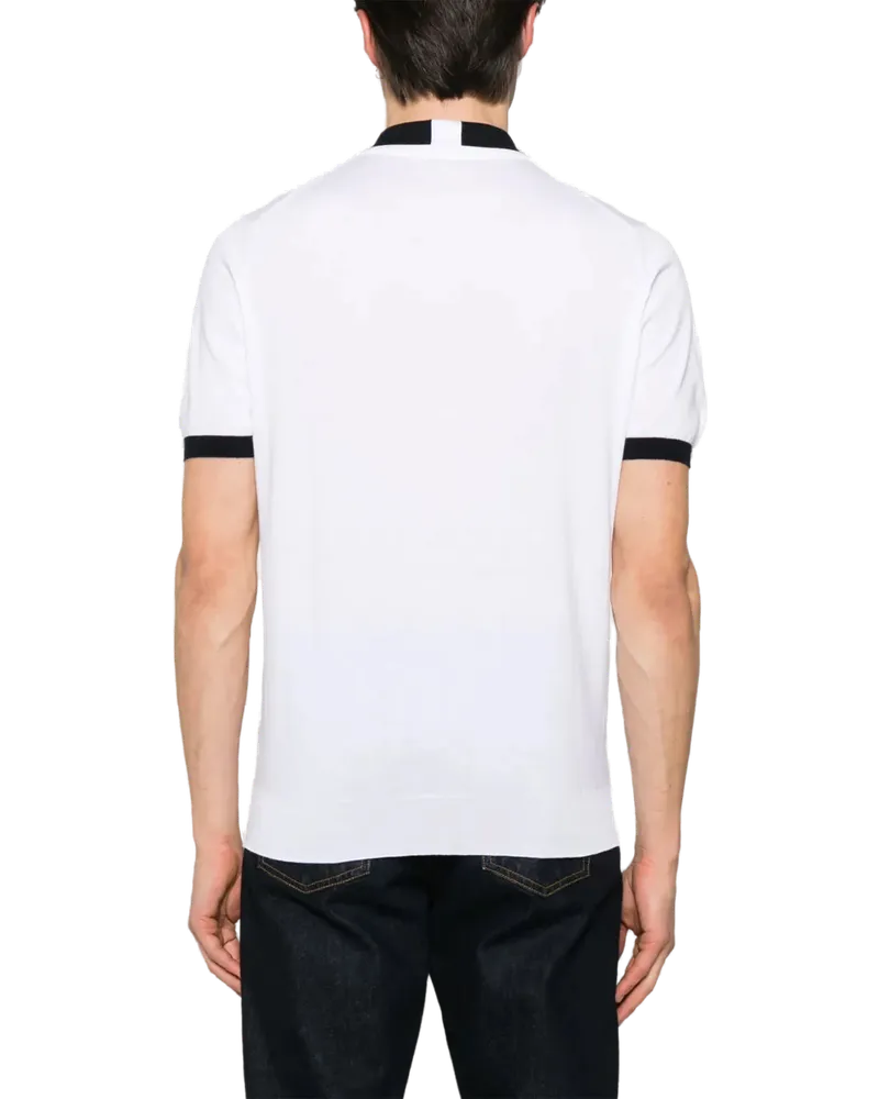 Kiton Men's Knitted Polo Shirt Ss25 M White