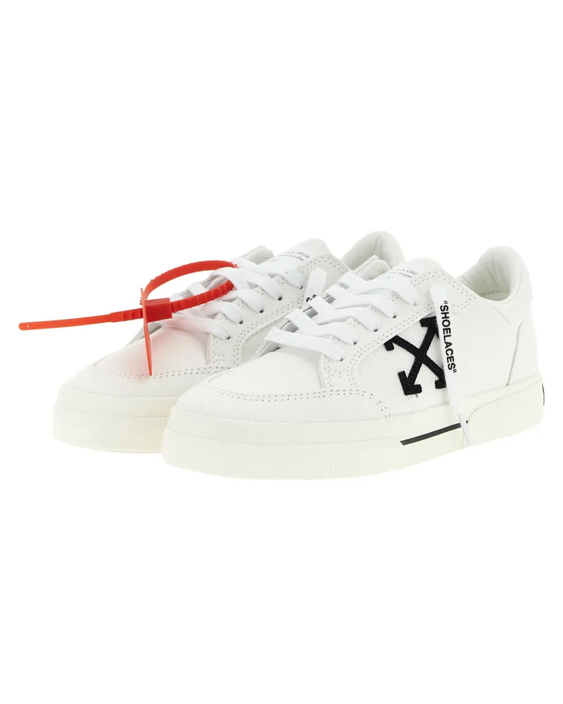 OFF-WHITE Women's Bicolor Cotton Low Top Sneakers White