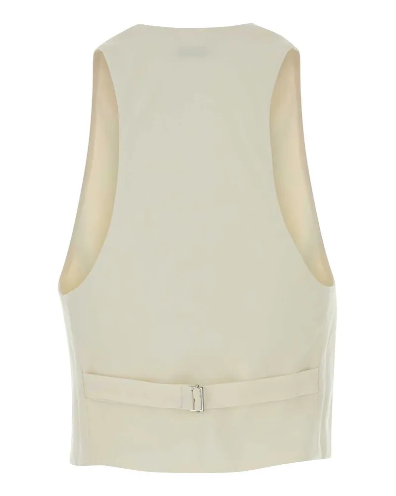 ANDAMANE Women's Ivory Stretch Gabardine Vest Giacche E Gilet Ivory