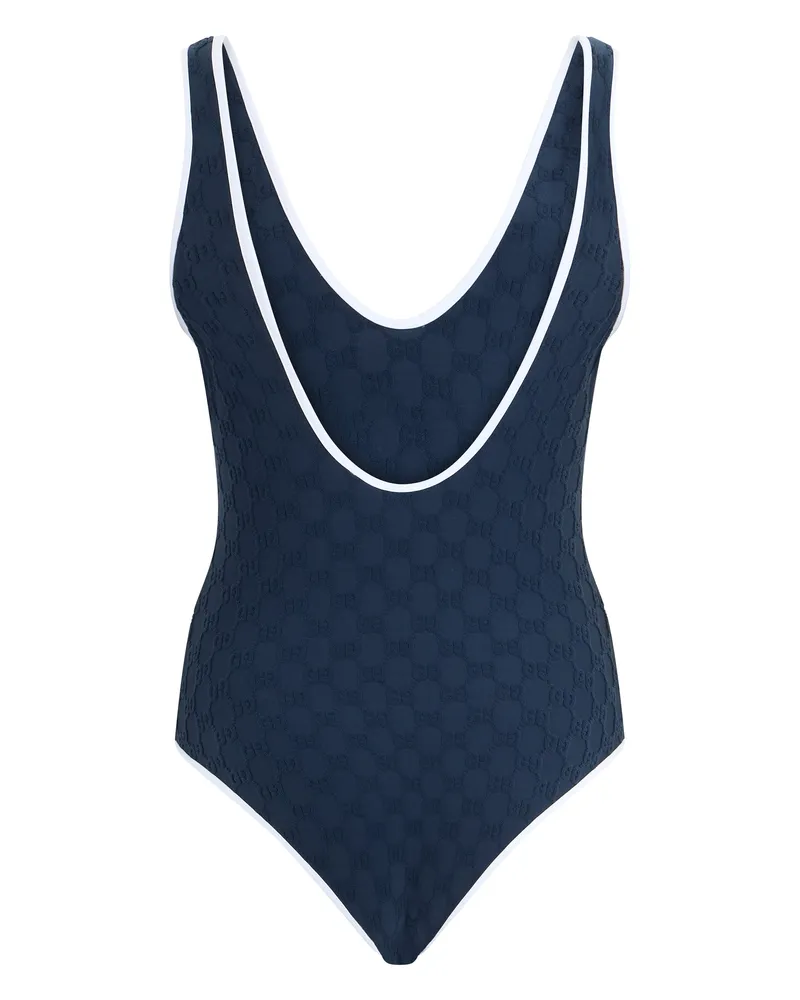 Gucci Women's One-Piece Swimsuit Jersey Jacquard Blue Polyamide One-Pieces Navy