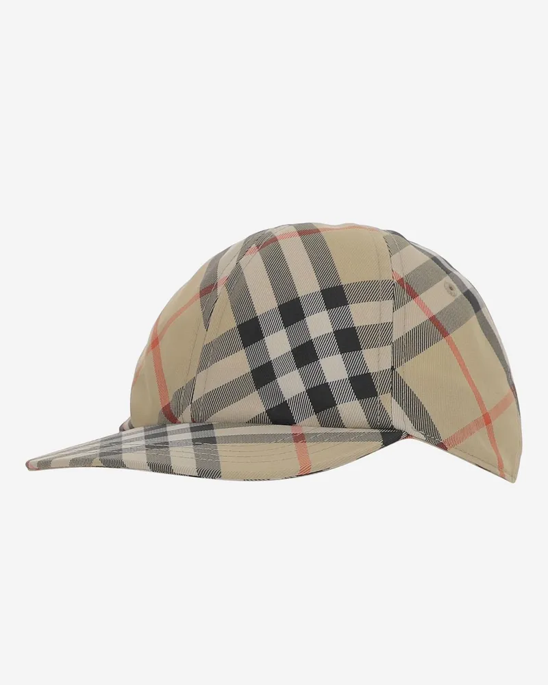 Burberry Boys' Baseball Cap With Check Pattern Polyester Hat Beige