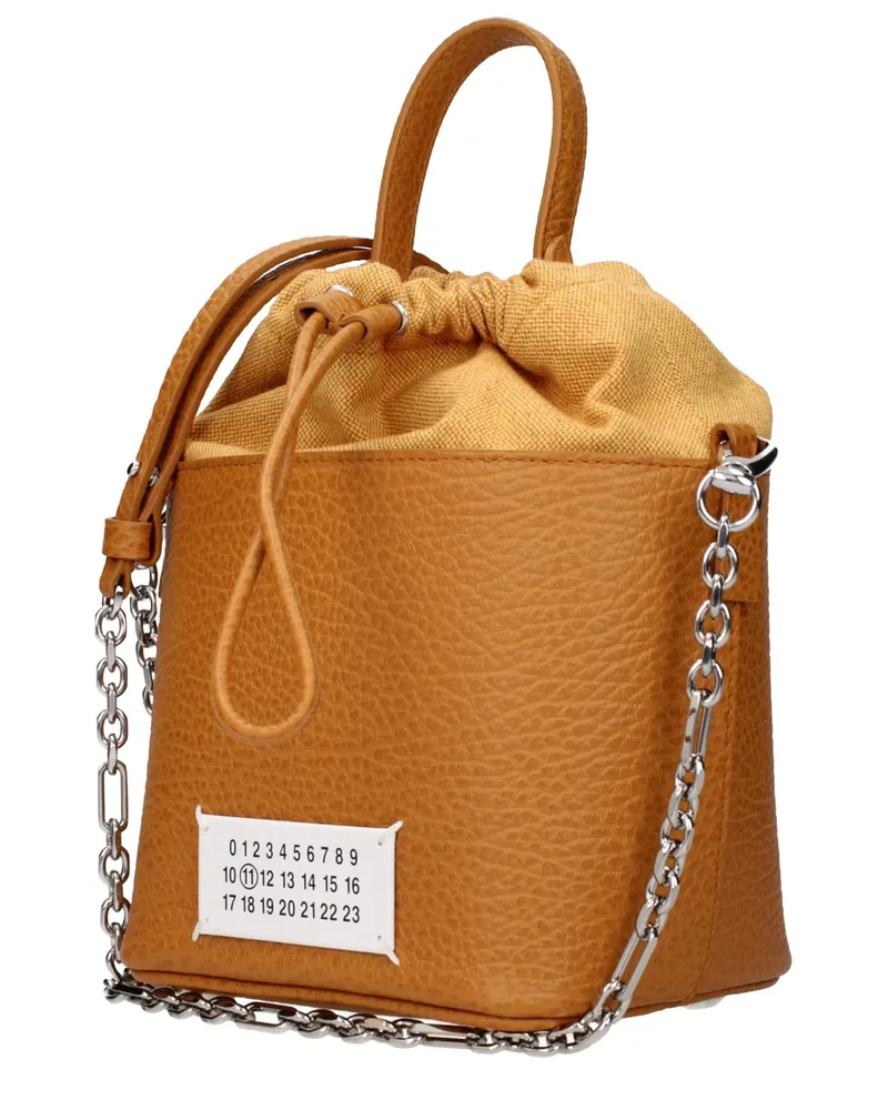 Maison Margiela Women's Brown Leather Handbag Bag Brown