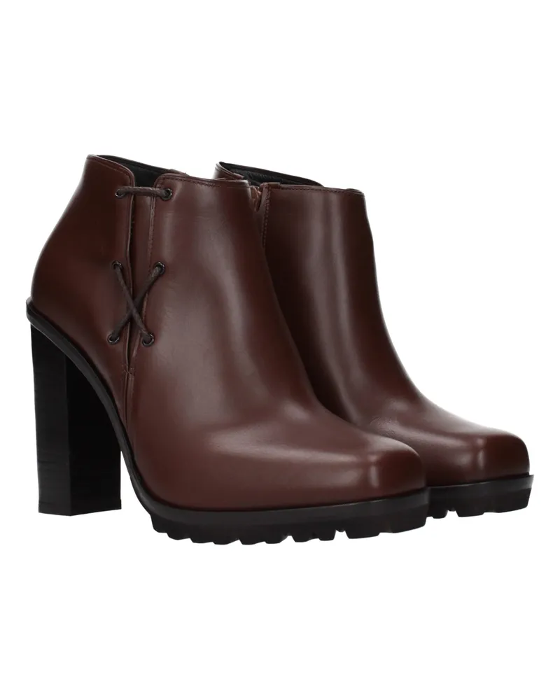 Max Mara Women's Brown Leather Ankle Boots Brown