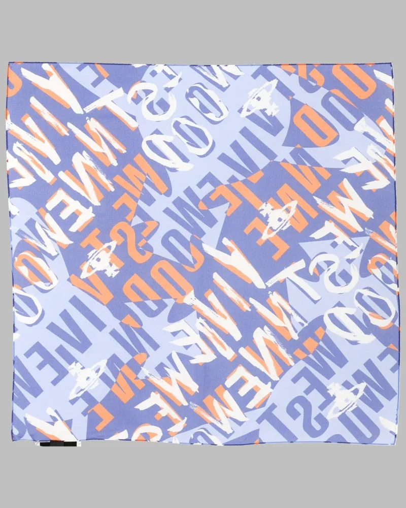 Vivienne Westwood Logomania Scarf — Blue Blue