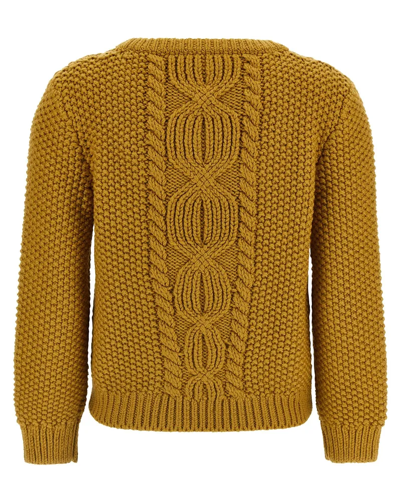 Saint Laurent Men's Bicolor Wool Cardigan Clothing Yellow