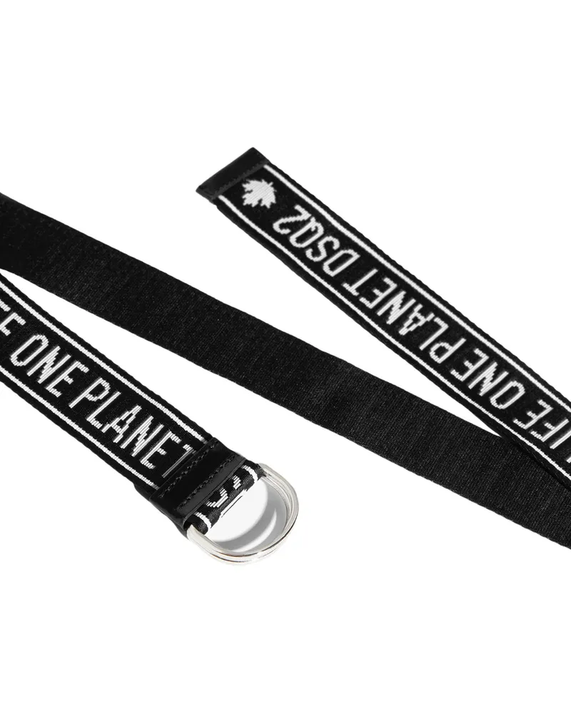 Dsquared2 Men's Logo Industrial Tape Belt Black Accessories Black