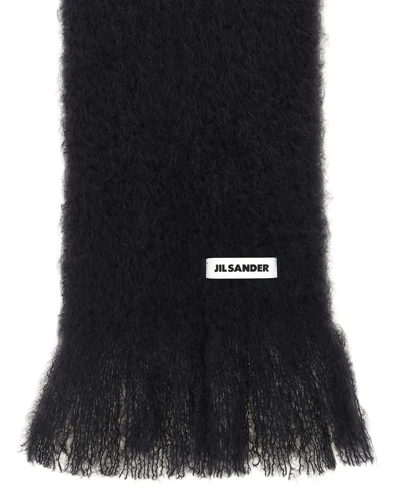 Jil Sander Mohair Blend Scarf — Black Black