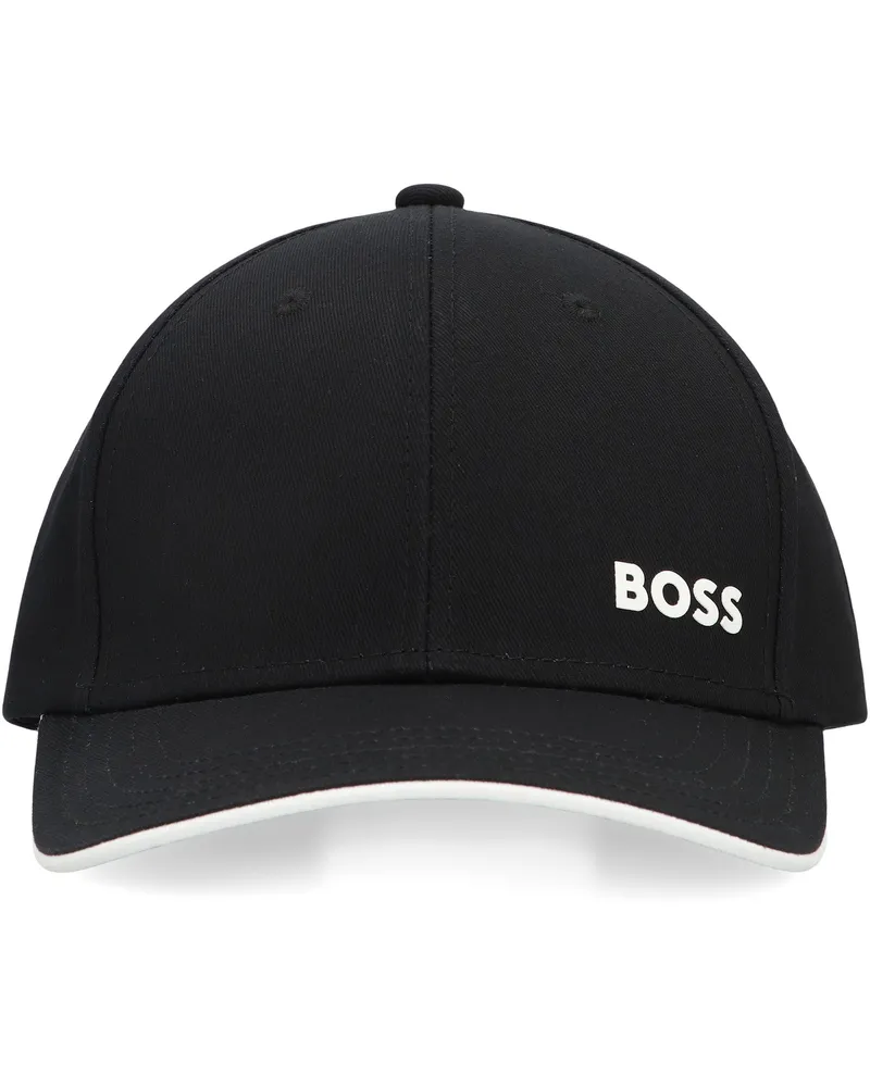 HUGO BOSS Men's Black Baseball Cap With Logo Cotton Hat Black