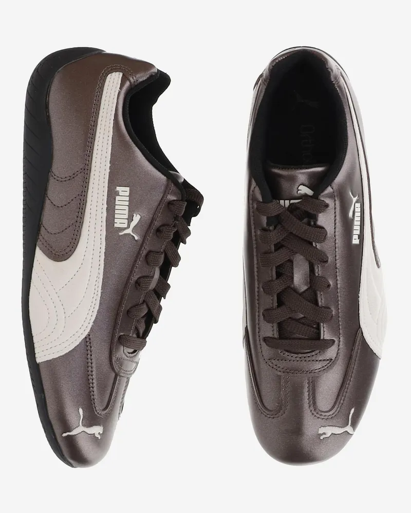 Puma Unisex Sneakers Speedcat Metallic Brown Fabric And Rubber Trainers Brown