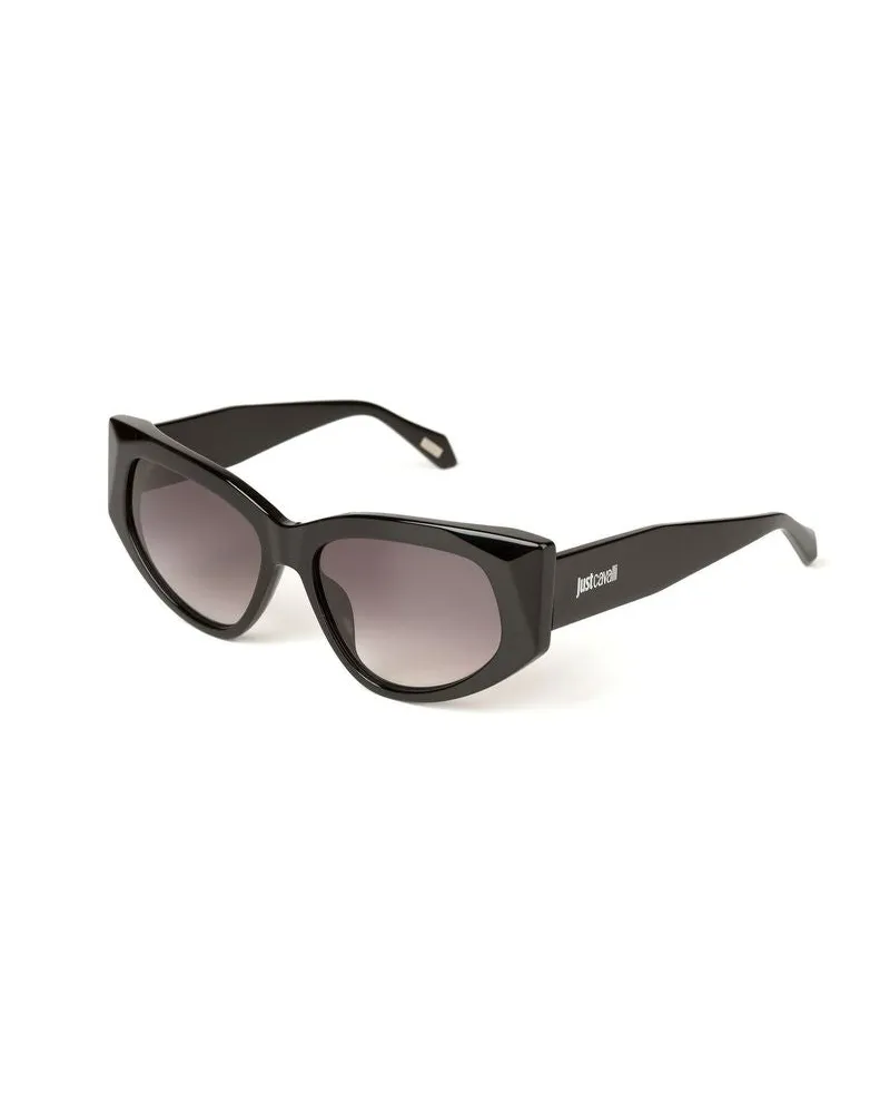 Just Cavalli Women's Sunglasses Glossy Black Acetate Eyewear Black