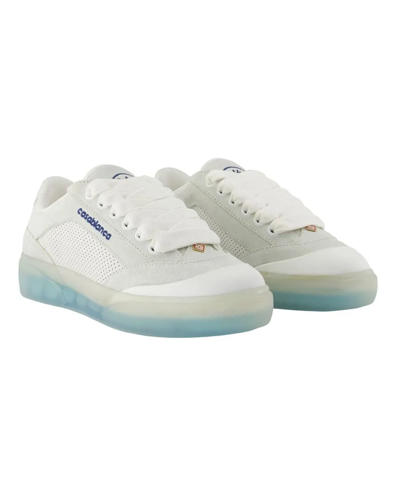 Casablanca Paris Women's Del Mar Sneakers -  Leather White Calfskin Shoes White