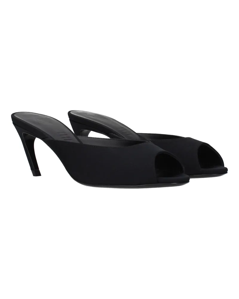 ATTICO Women's Black Fabric Flat Sandals Black