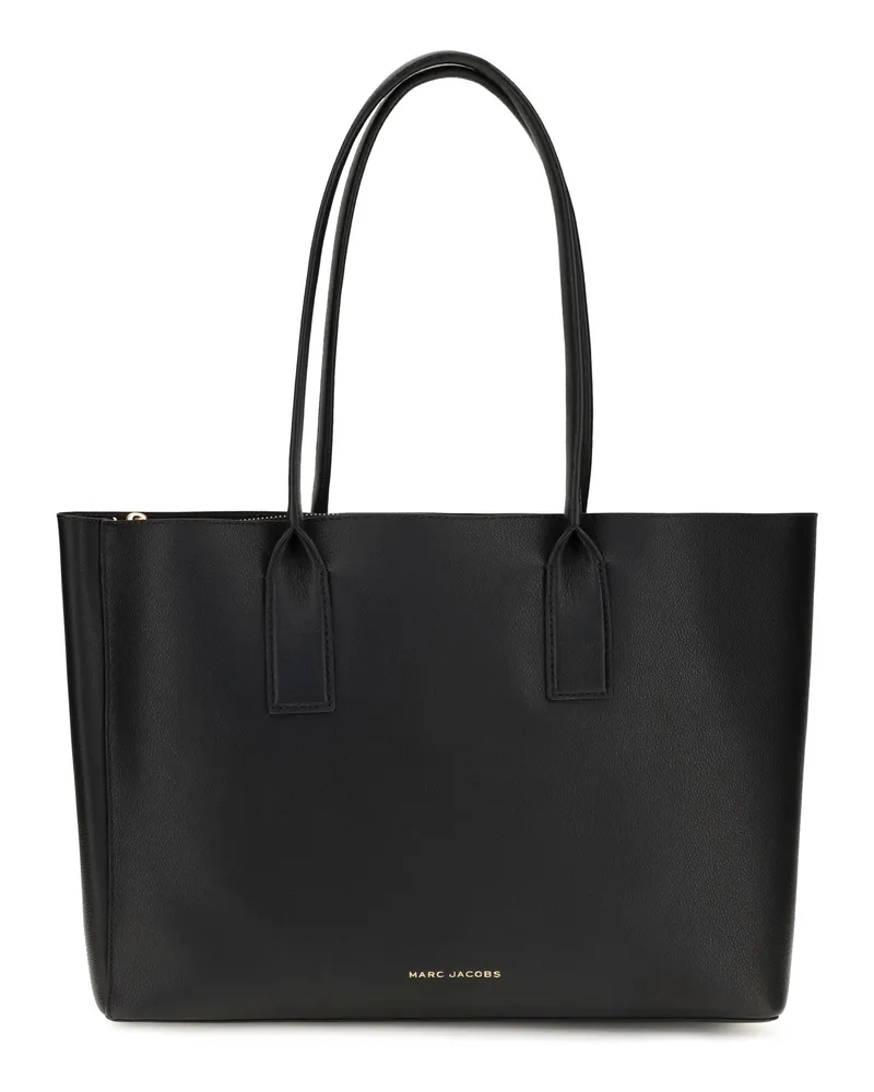 Marc Jacobs Women's Tote Bag The Work Pop J Marc Black Leather Calf Shoulder Black