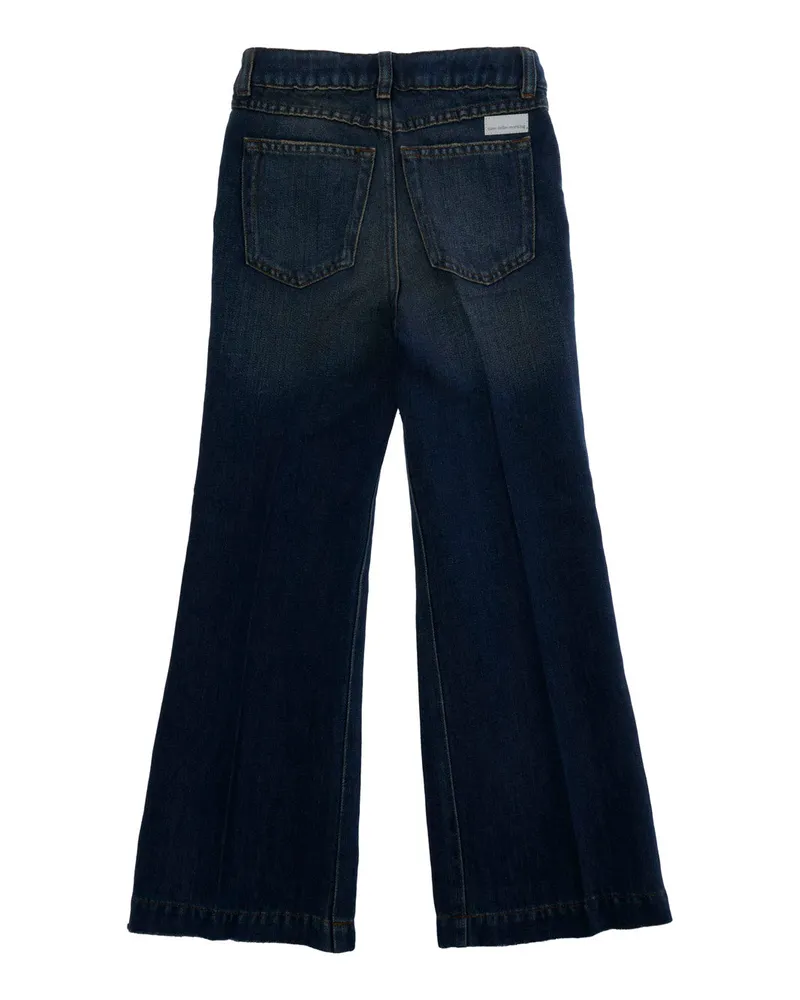 nine:inthe:morning Ripped Palazzo Denim Jeans — Blue Blue