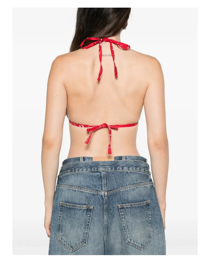 RE/DONE Paisley Print Triangle Top — Red Red