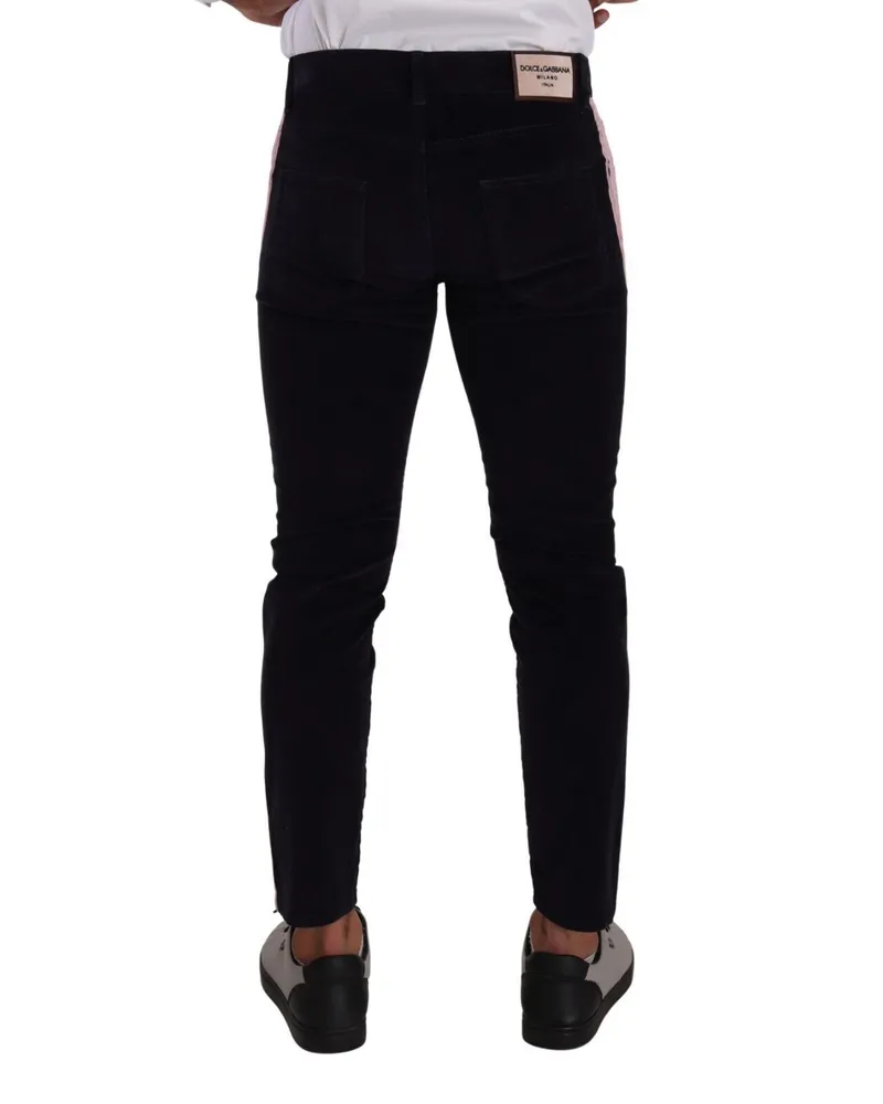 Dolce & Gabbana Men's Blue Corduroy Cotton Stretch Skinny Jeans Elastane Clothing Blue