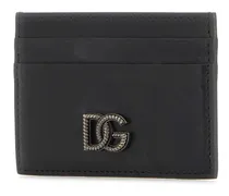 Men's Logo-Embossed Calfskin Card Case Black Cases