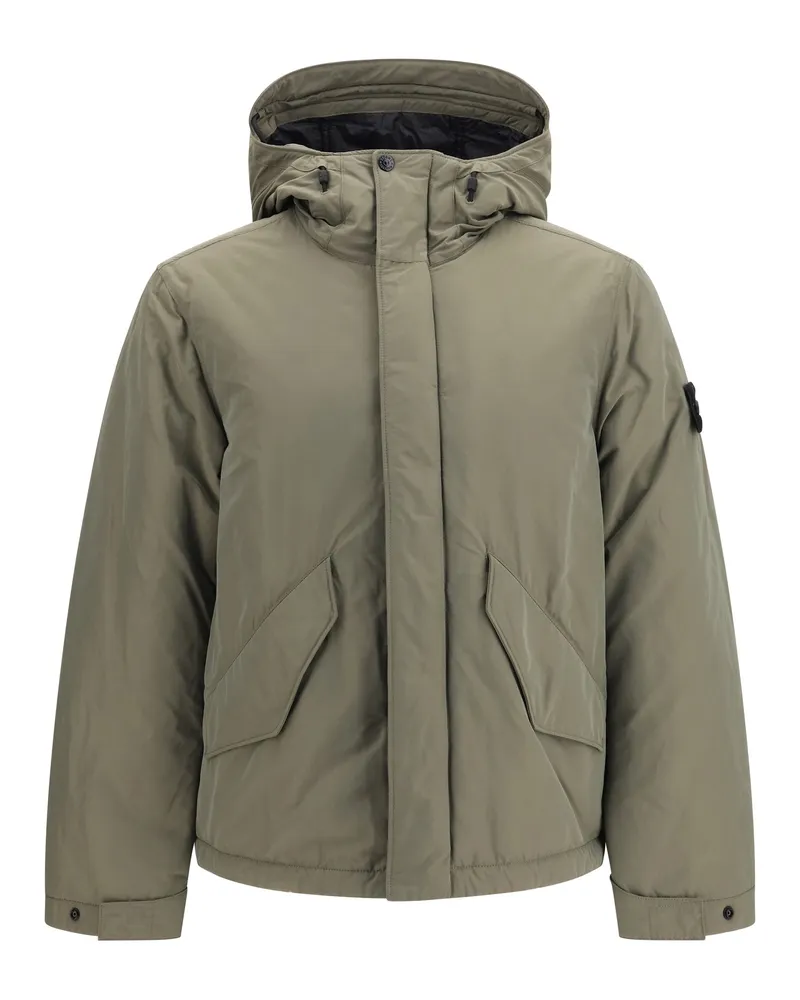 Stone Island Men's Padded Micro Twill Jacket Military Green Inner: Polyester Green
