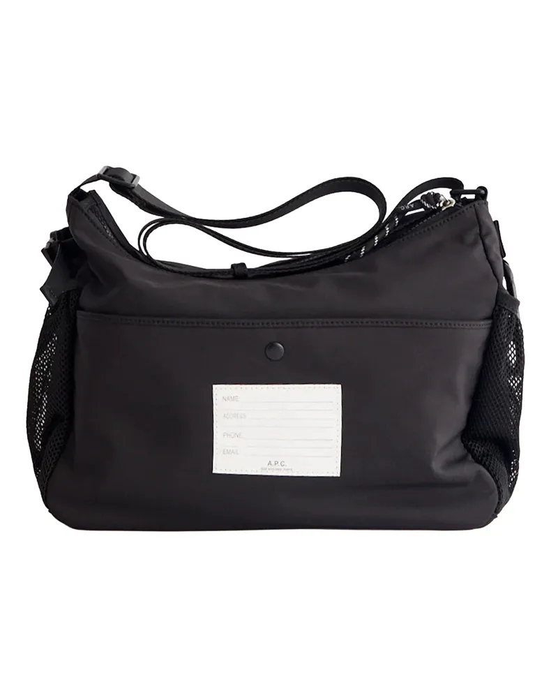 A.P.C. Unisex Shoulder Bag Trek Black Nylon Black