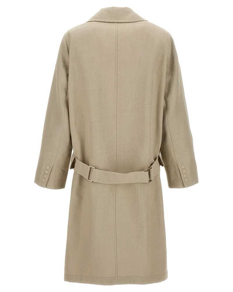 Max Mara Women's Beige Linen Coat Clothing Beige