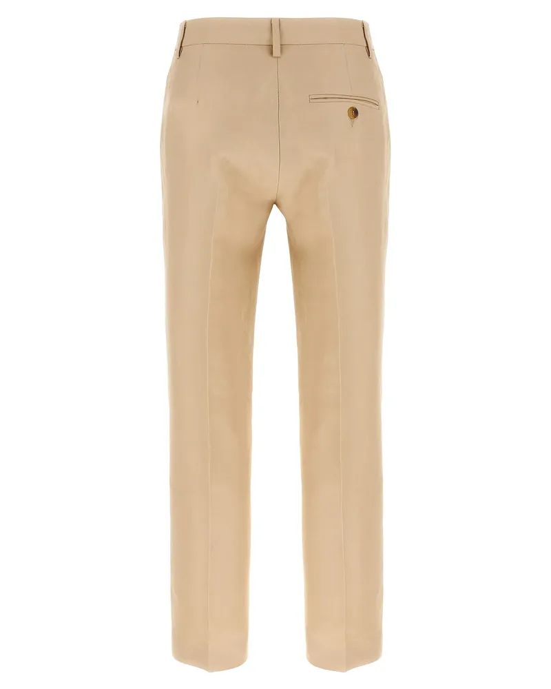 Alberto Biani Linen Blend Chinos — Beige Beige
