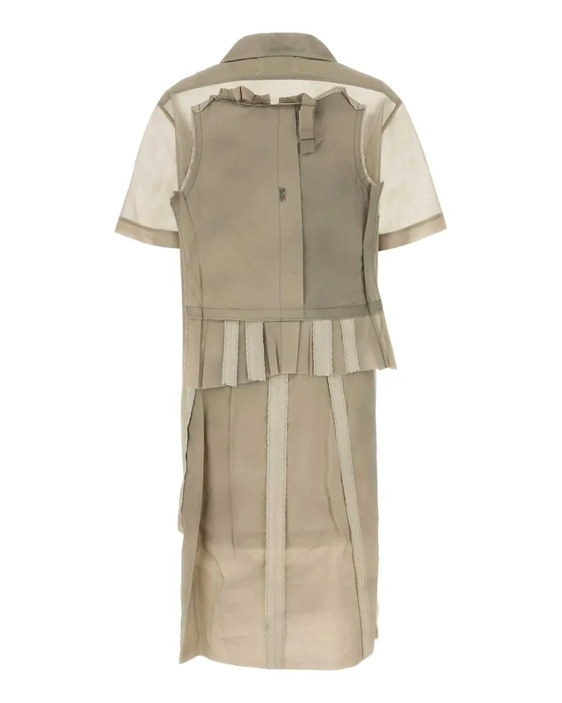 Maison Margiela Women's Cappuccino Mesh Shirt Dress Stoneandpowder Exterior: Polyester Viscose Abiti Beige